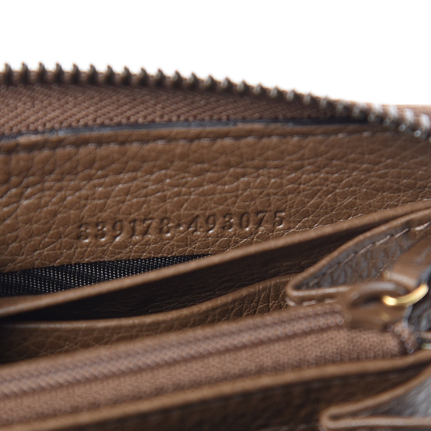 Gucci Soft Deerskin Hip Bamboo Zip Around Wallet Brown 6 of 7