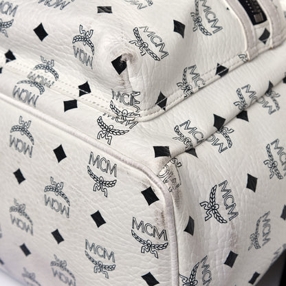 MCM Visetos Medium Studded Stark Backpack White 8 of 10