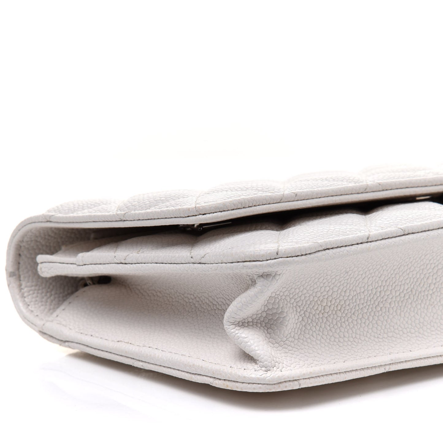 Caviar Quilted Wallet On Chain WOC White