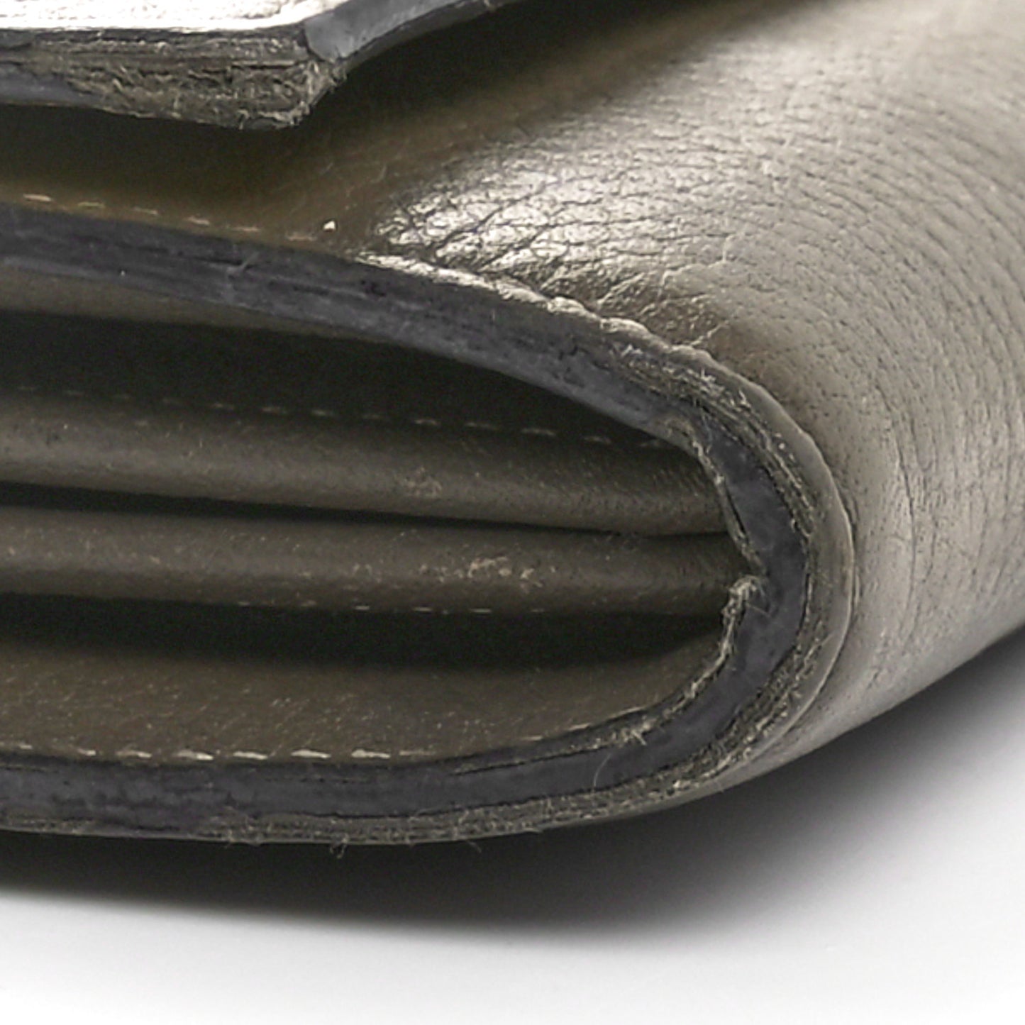 Drummed Calfskin Large Multifunction Flap Wallet Souris