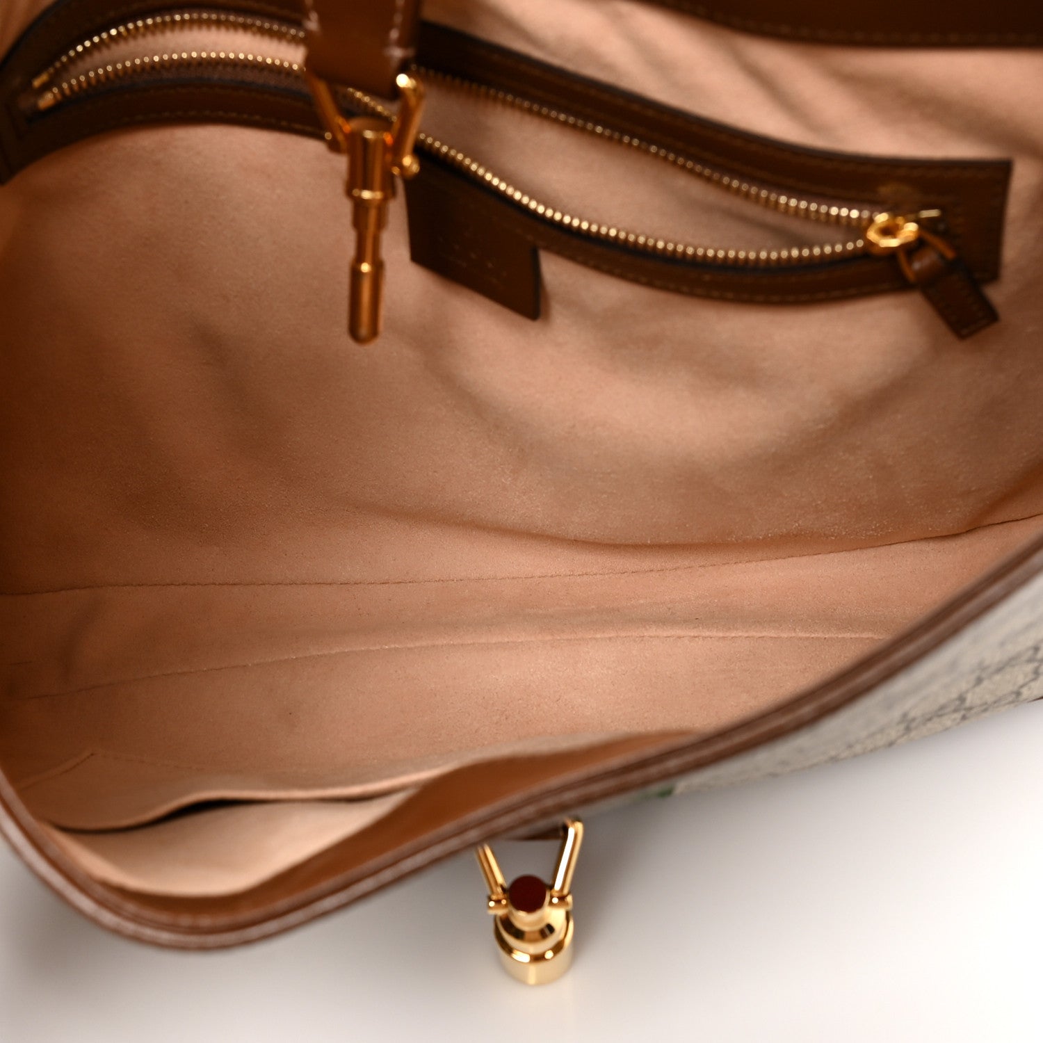 Gucci GG Supreme Monogram Azalea Calfskin Web Medium Jackie 1961 Hobo Beige Ebony Brown Sugar 5 of 11