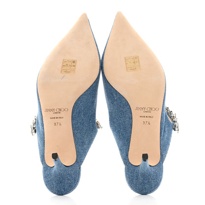 Jimmy Choo Denim Crystal Bing 65 Pumps 37.5 Blue 5 of 7