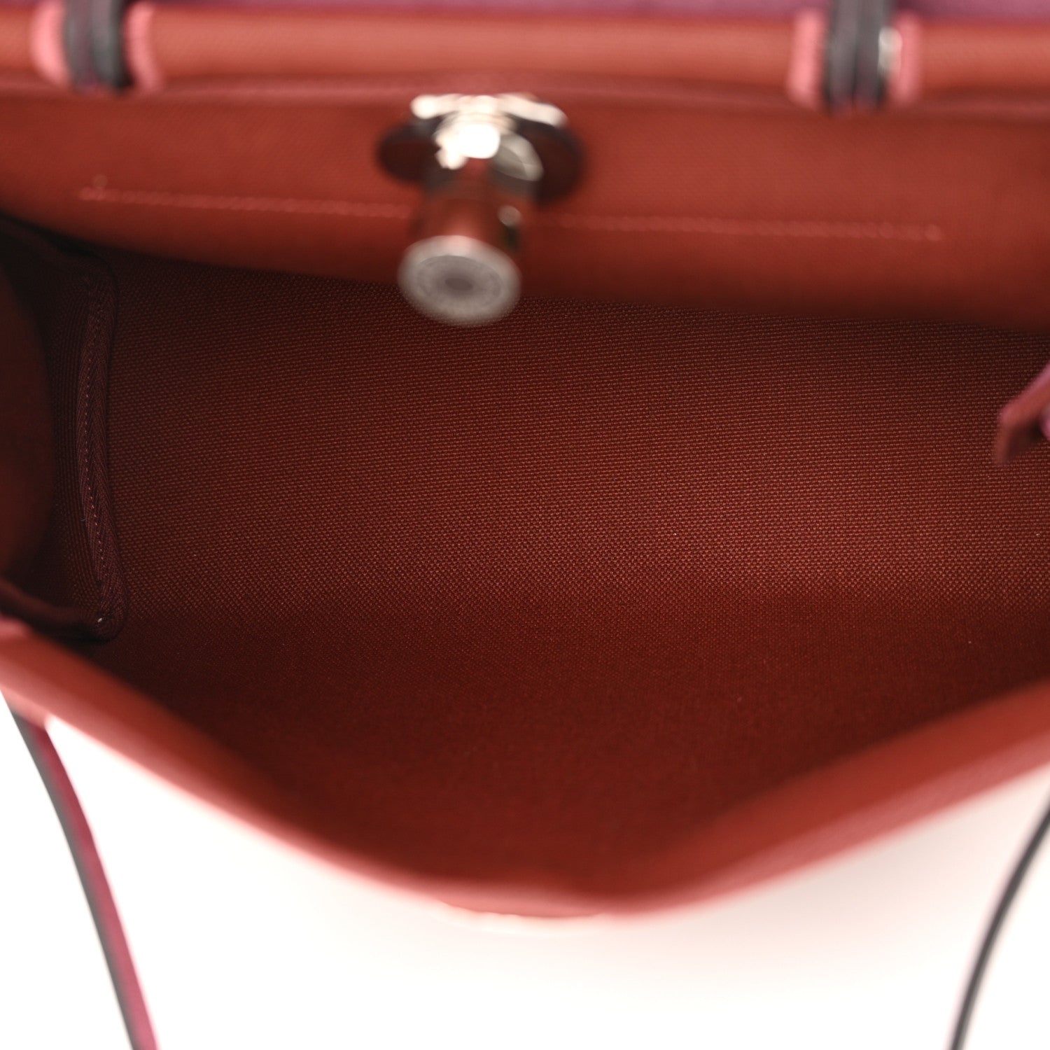 Hermes Military Toile Vache Hunter Herbag Zip 31 PM Rouge H Ebene 6 of 12