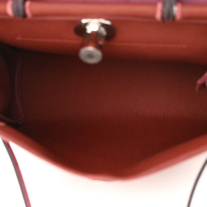 Hermes Military Toile Vache Hunter Herbag Zip 31 PM Rouge H Ebene 6 of 12