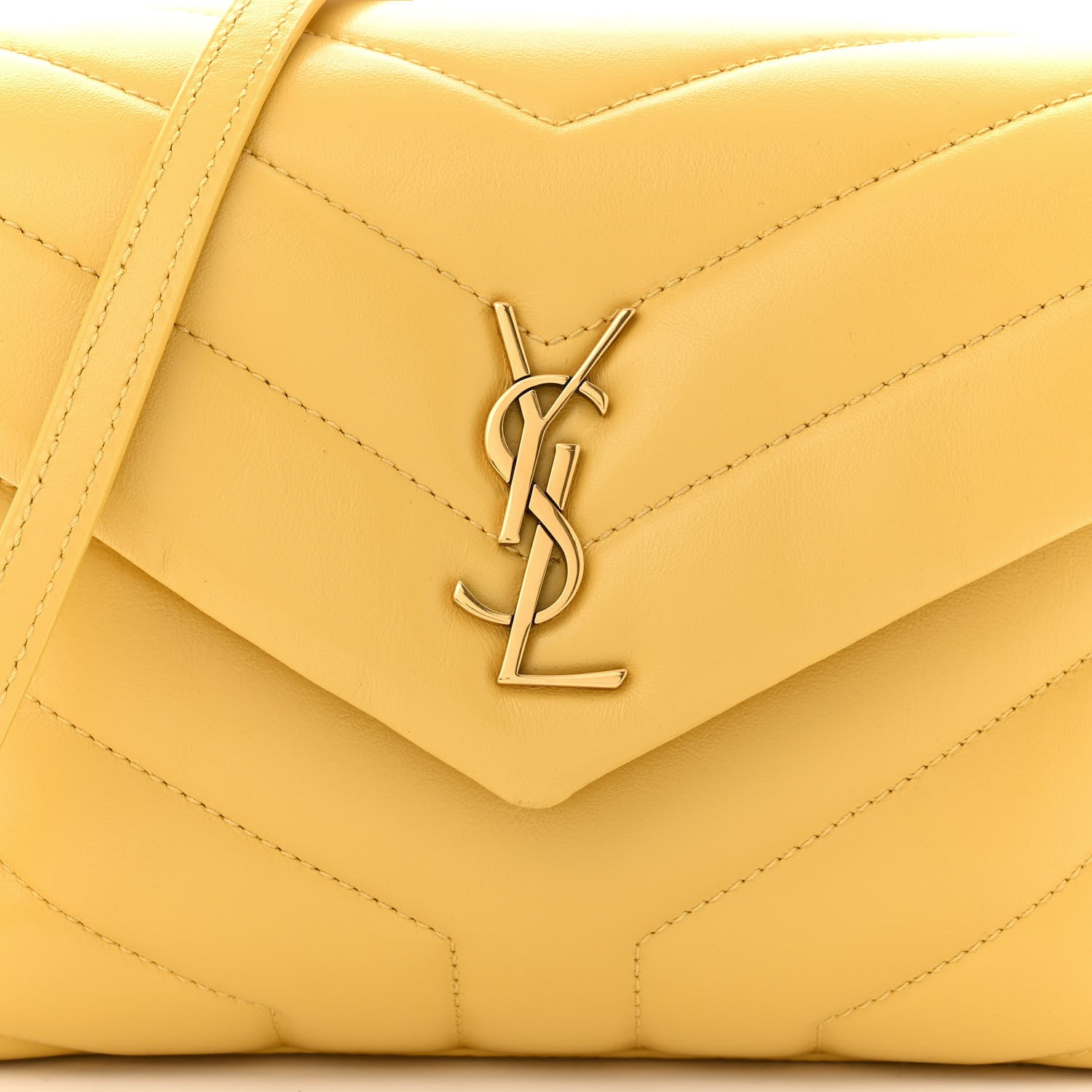 Saint Laurent Calfskin Y Quilted Monogram Toy Loulou Crossbody Bag Sunflower 8 of 11