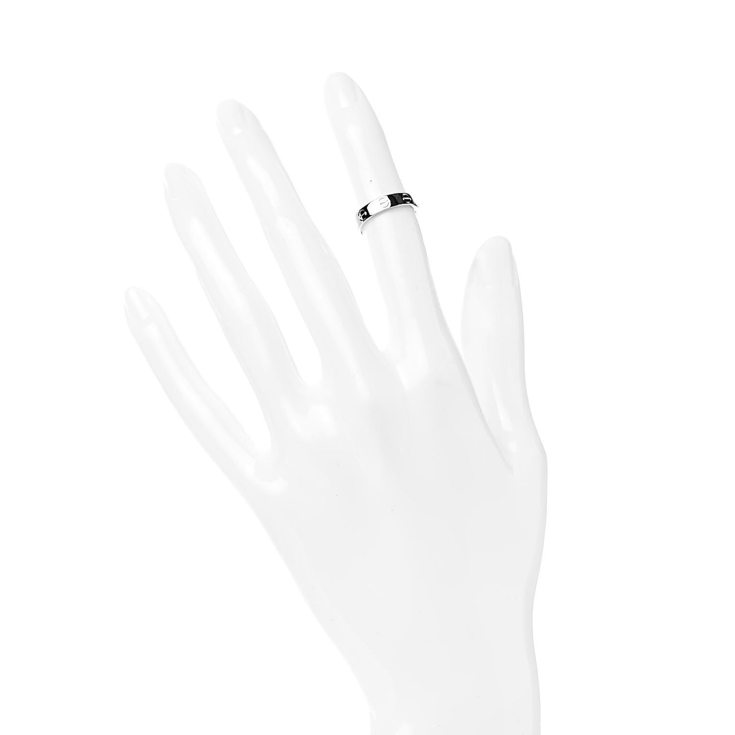18K White Gold 3.5mm LOVE Wedding Band Ring 46 3.75