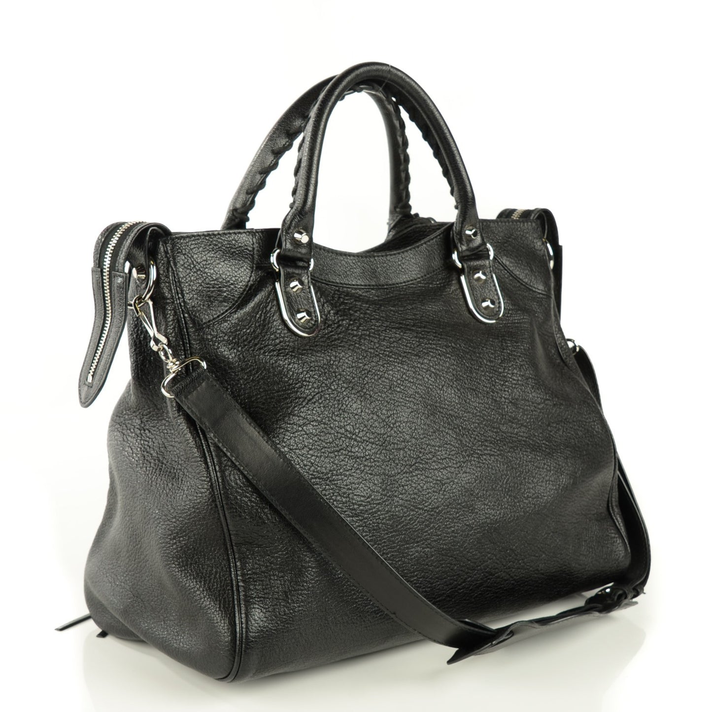 Chevre Silver Metallic Edge Hardware Velo Black