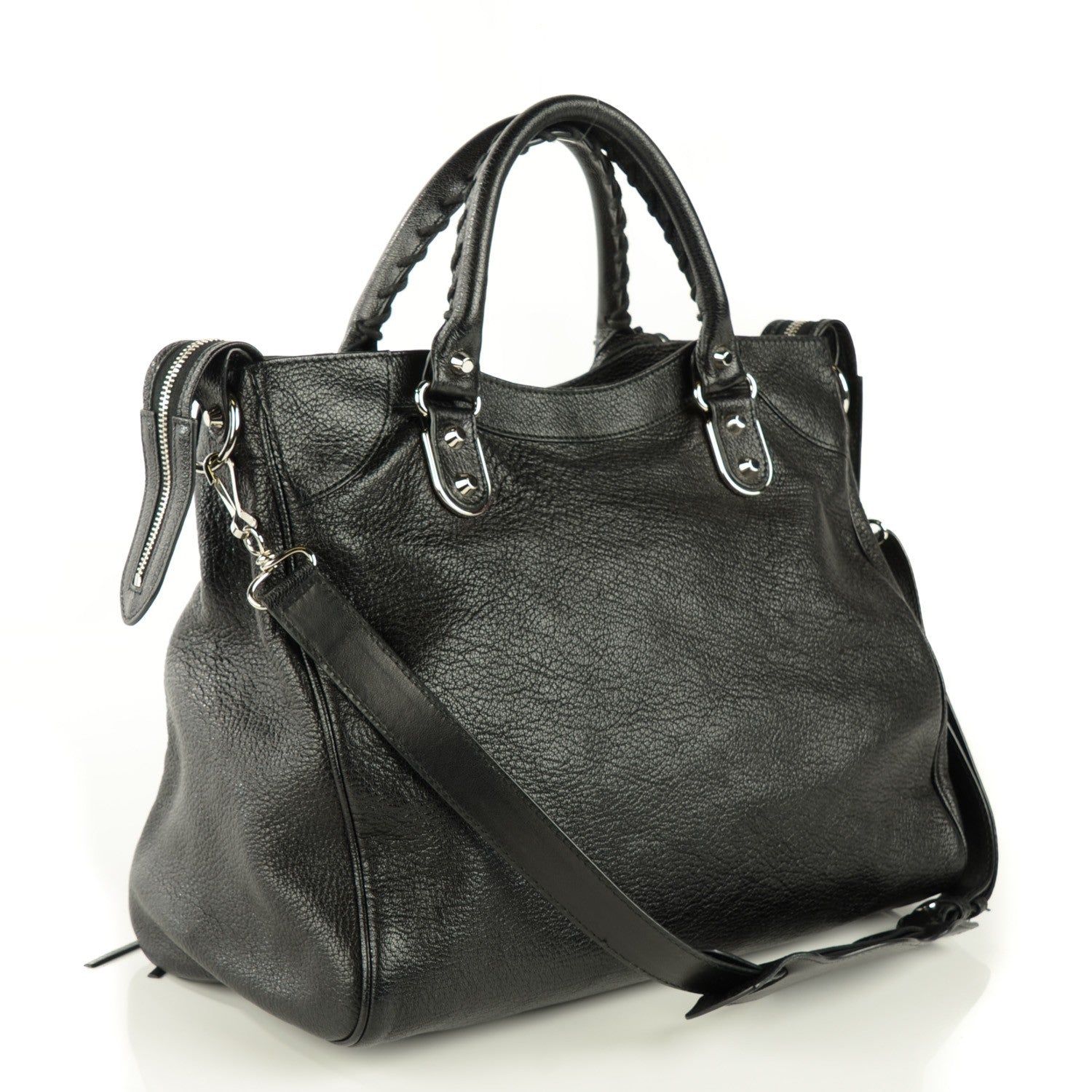 Balenciaga Chevre Silver Metallic Edge Hardware Velo Black 5 of 11