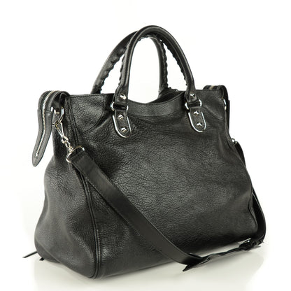 Balenciaga Chevre Silver Metallic Edge Hardware Velo Black 5 of 11