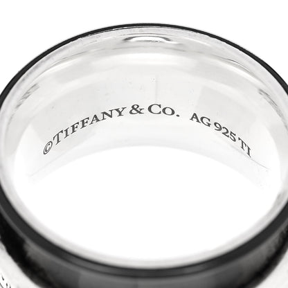Tiffany Sterling Silver Titanium Wide 1837 Band Ring 51 5.75 4 of 4
