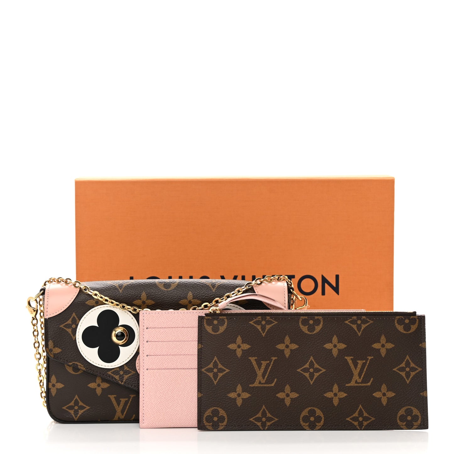 Monogram Valentine Dog Pochette Felicie Chain Wallet
