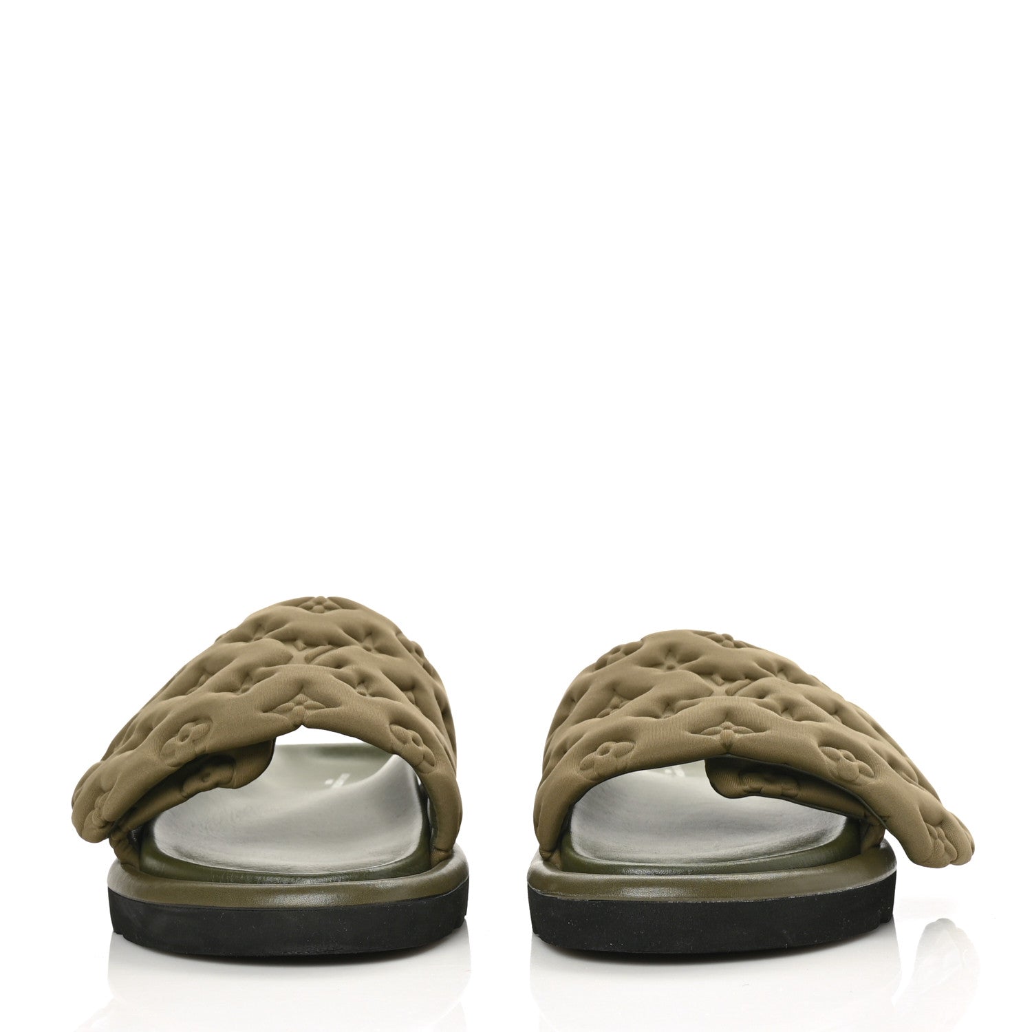 Louis Vuitton Technical Fabric Embossed Monogram Pool Pillow Comfort Mules 40 Khaki 2 of 8
