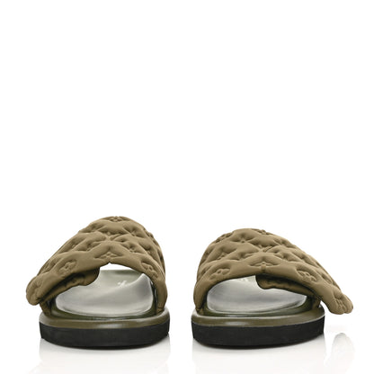 Louis Vuitton Technical Fabric Embossed Monogram Pool Pillow Comfort Mules 40 Khaki 2 of 8
