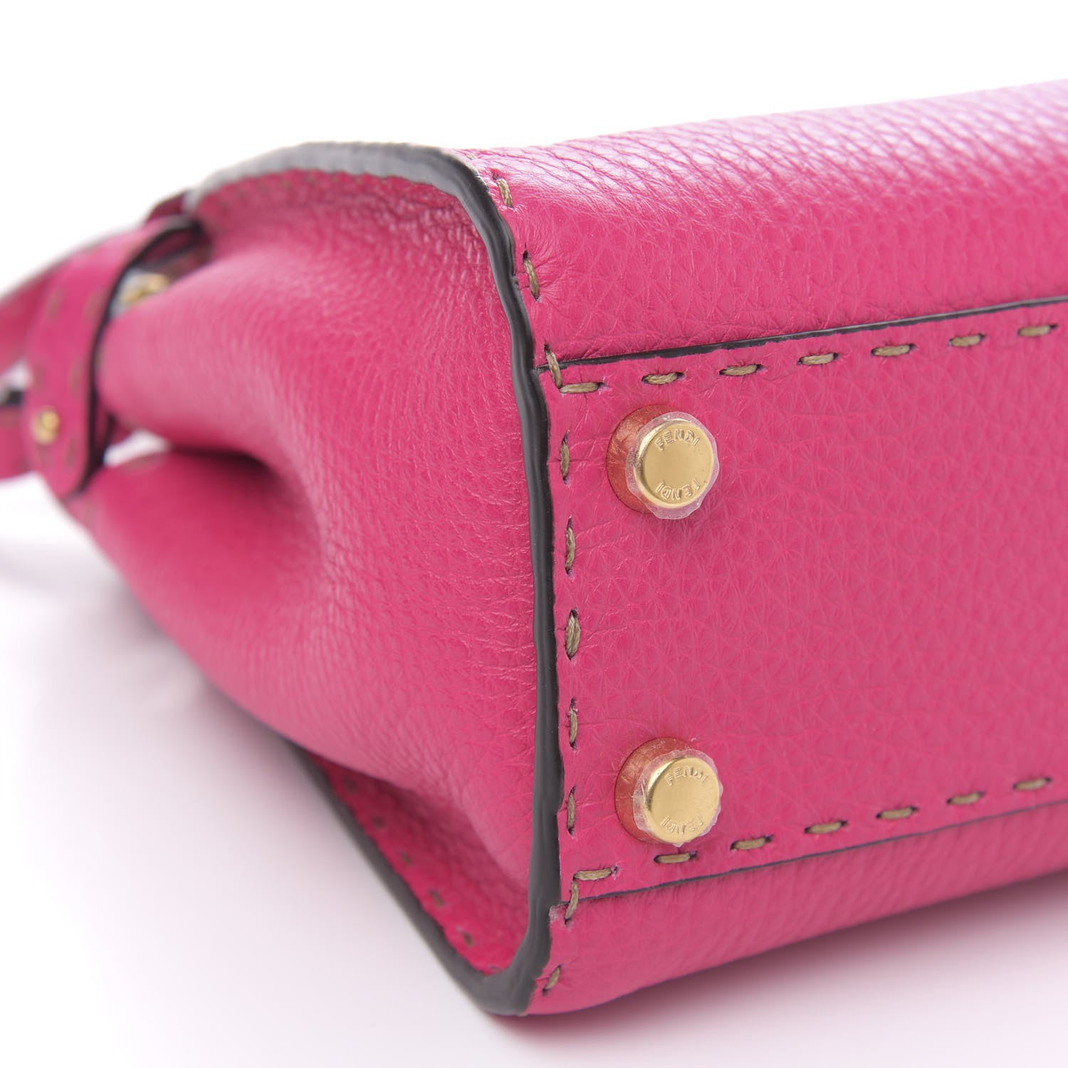 Fendi Cuoio Romano Selleria Mini Peekaboo Iconic Satchel Fuxia 8 of 10