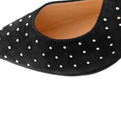 Christian Louboutin Veau Velours Studded Hot Chick 100 Pumps 38 Black Silver 10 of 13