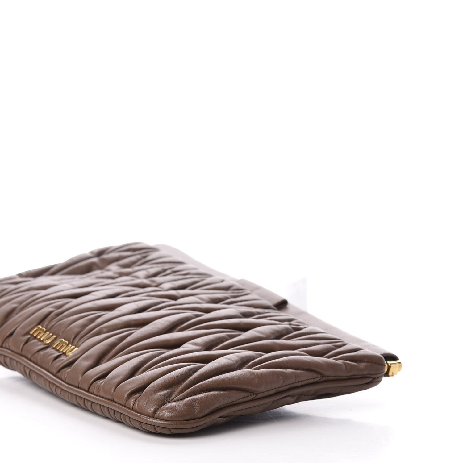 Miu Miu Nappa Matelasse Clutch Brown 10 of 11