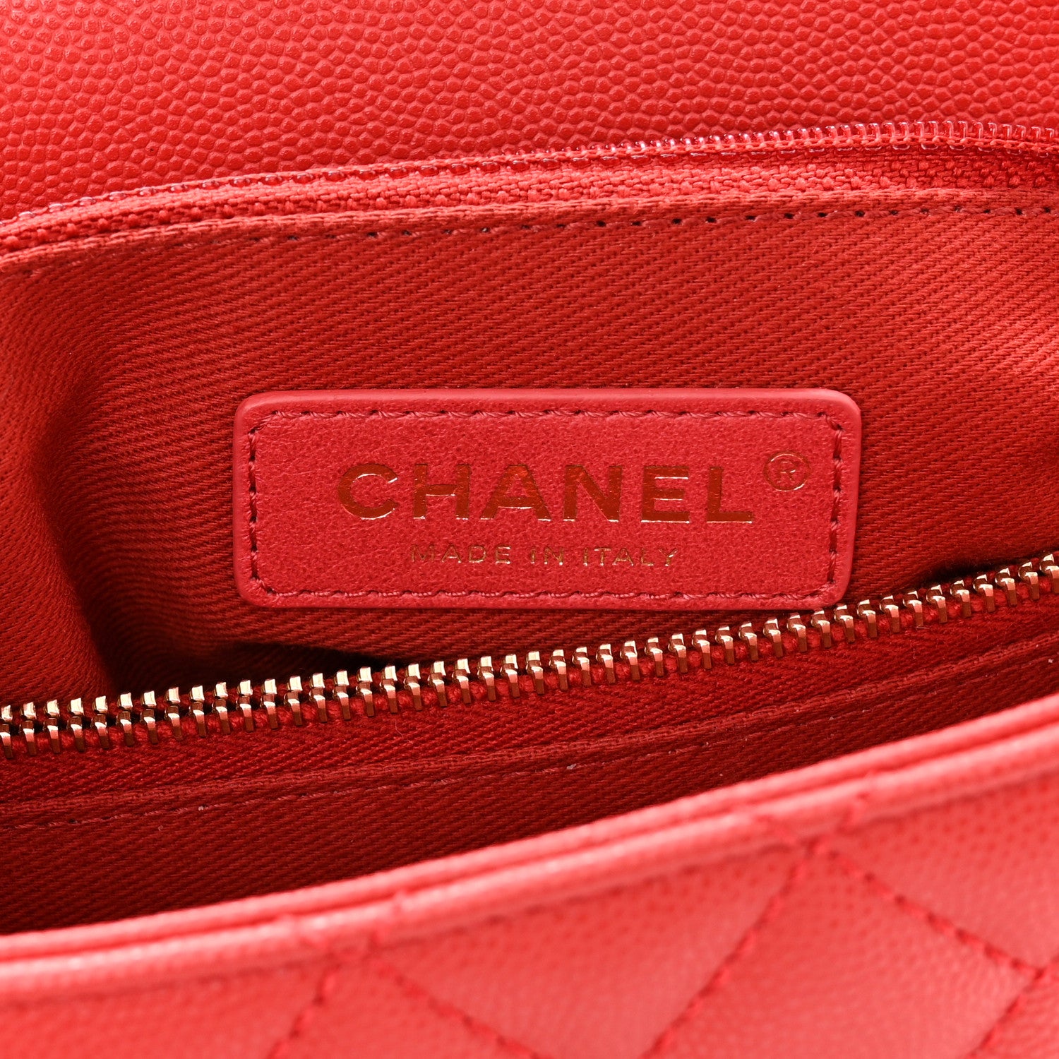 Chanel Caviar Quilted Small Coco Handle Flap Red 6 of 10