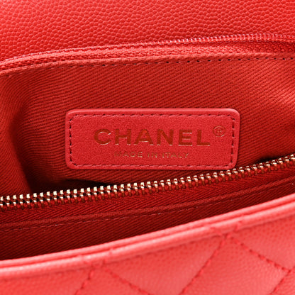 Chanel Caviar Quilted Small Coco Handle Flap Red 6 of 10