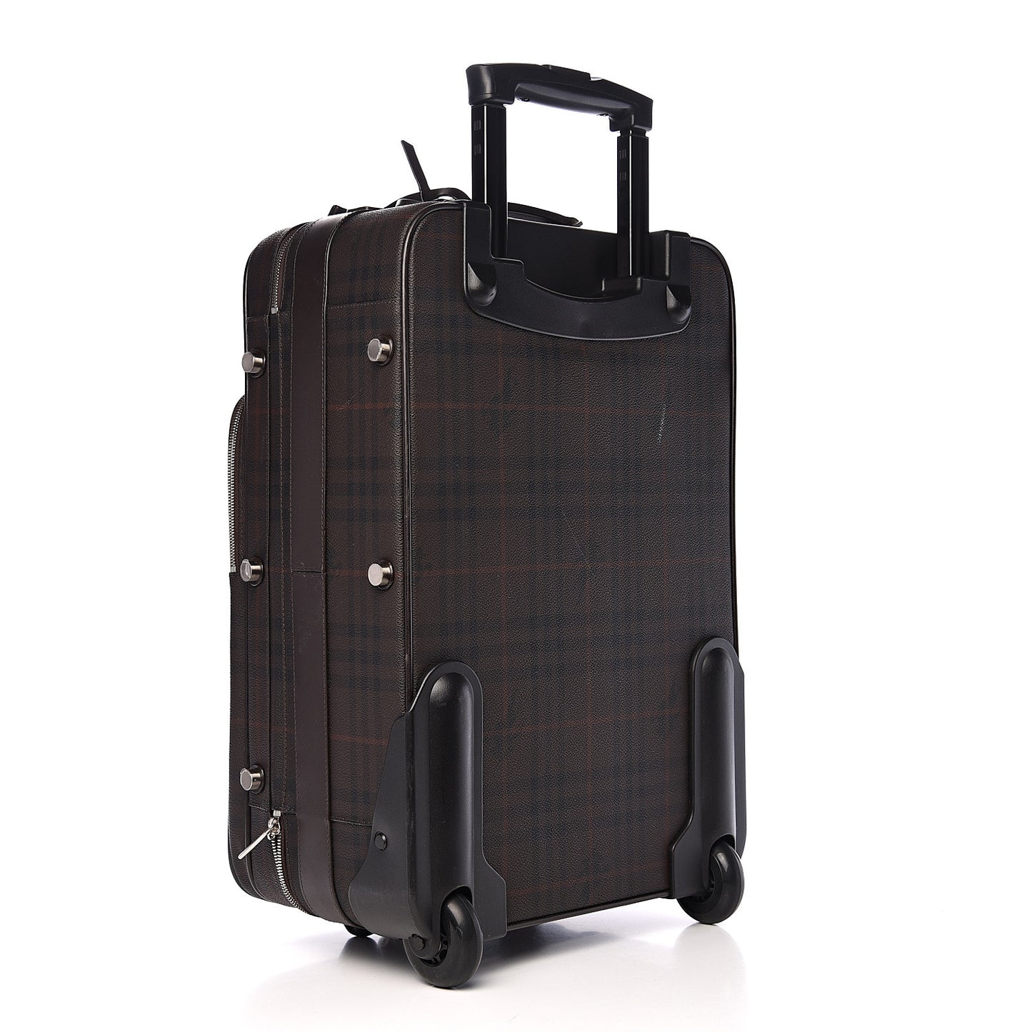 Smoked Haymarket Check Carry-On Suitcase Chocolate