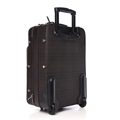 Burberry Smoked Haymarket Check Carry-On Suitcase Chocolate 2 of 15