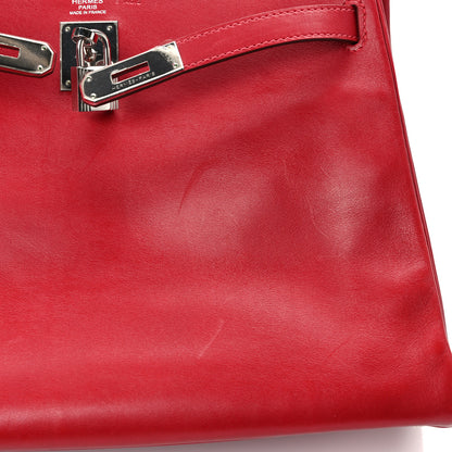 Hermes Tadelakt Kelly Retourne 32 Rouge Vif 12 of 15