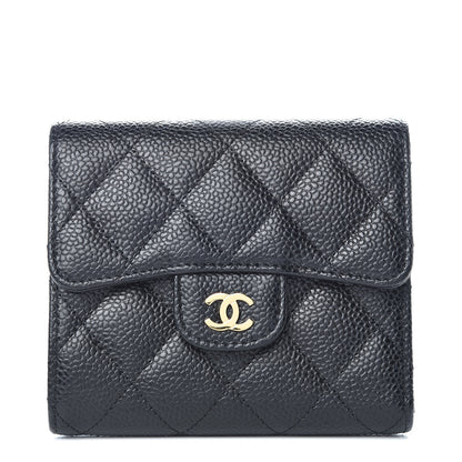 Chanel Caviar Quilted Compact Flap Wallet Black 1 of 9