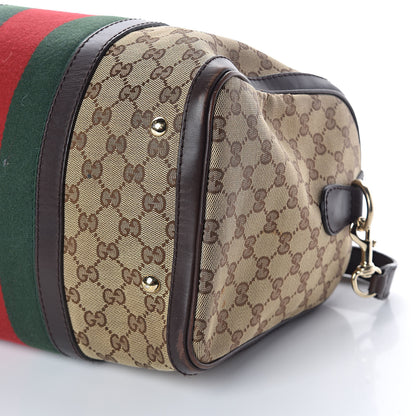 Gucci Monogram Vintage Web Medium Boston Dark Brown 11 of 11