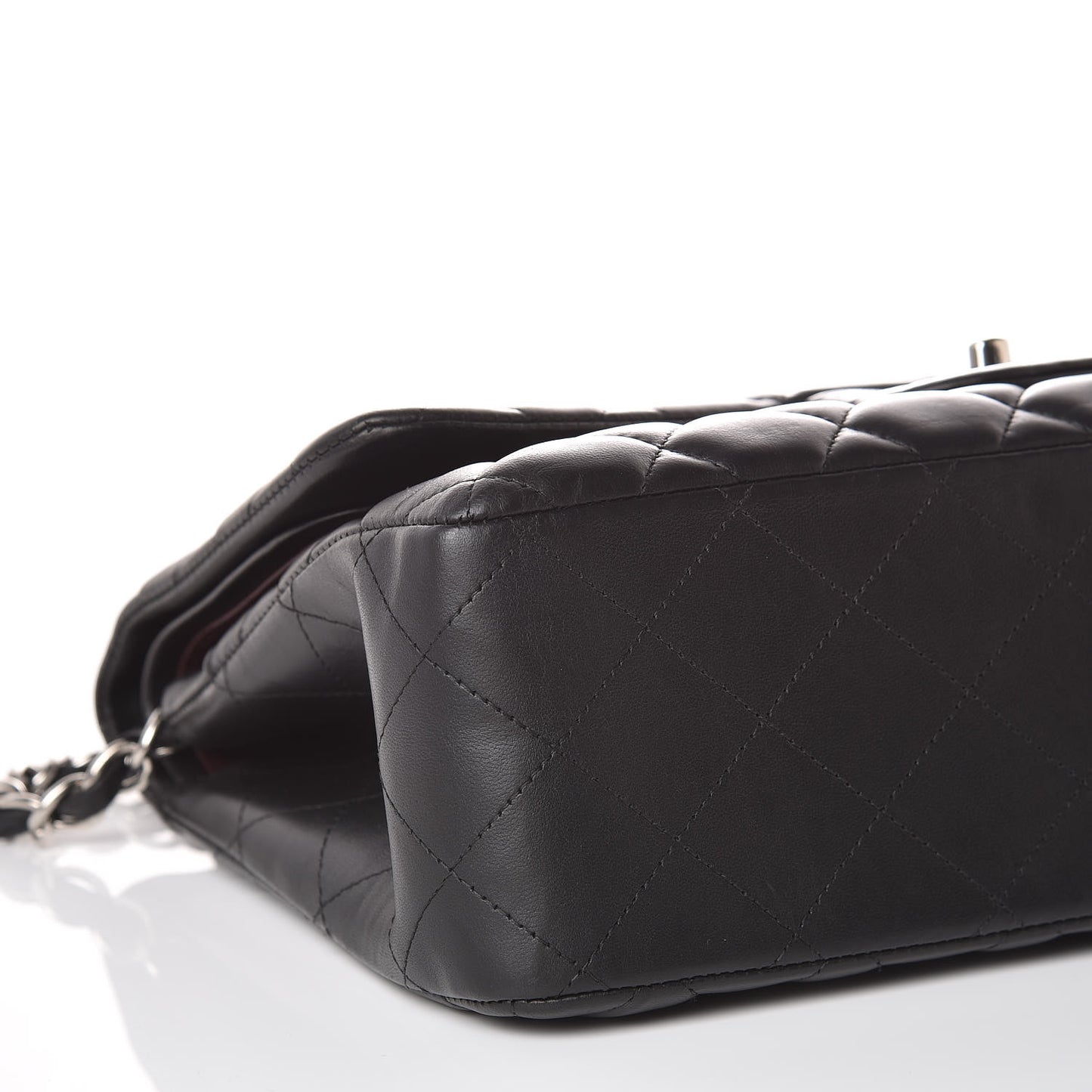 Lambskin Quilted Jumbo Double Flap Black