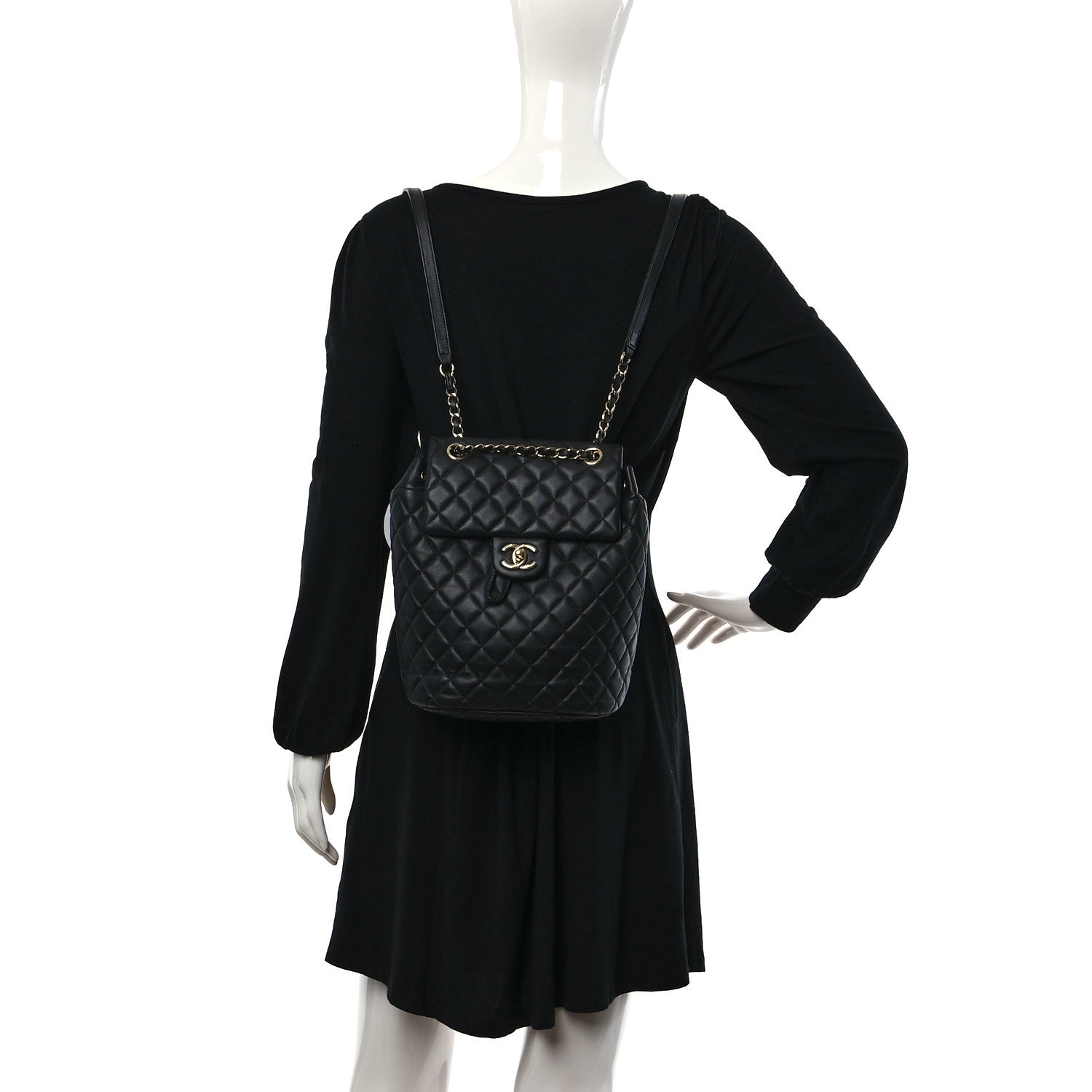 Chanel Calfskin Quilted Small Urban Spirit Backpack Black 2 of 10