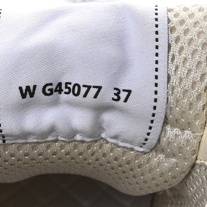 Chanel Fabric Laminated Calfskin Stretch CC Sneakers 37 Ivory White Silver 8 of 9