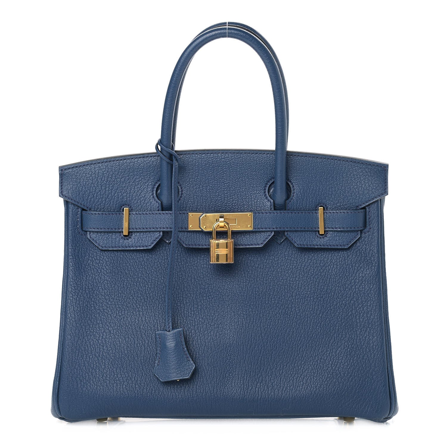 Hermes Chevre Mysore Horseshoe Birkin 30 Bleu de Malte Ciel 1 of 13
