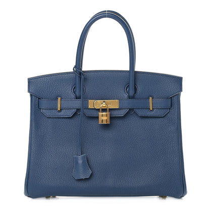 Hermes Chevre Mysore Horseshoe Birkin 30 Bleu de Malte Ciel 1 of 13