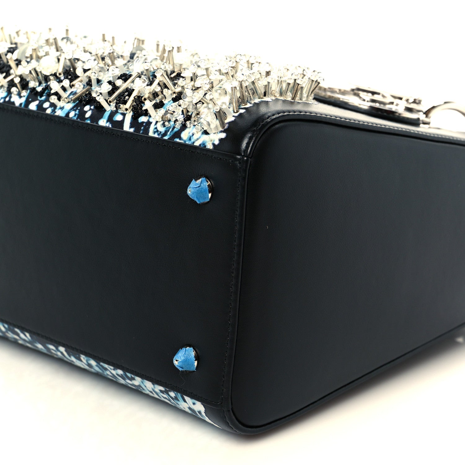 Christian Dior X WANG YUANG Calfskin Bead Embroidered Glow in the Dark Medium Lady Dior Art Black Multicolor 10 of 10