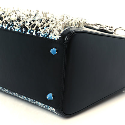 Christian Dior X WANG YUANG Calfskin Bead Embroidered Glow in the Dark Medium Lady Dior Art Black Multicolor 10 of 10