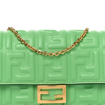 Fendi Nappa Matisse FF Embossed Continental Wallet On Chain Edamame 8 of 11