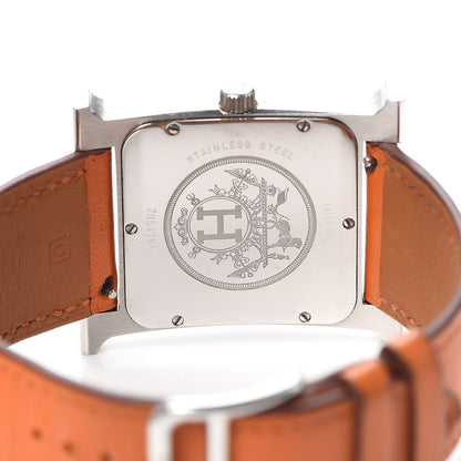 Hermes Stainless Steel Swift 30.5mm Heure H Hour Quartz Watch Orange 4 of 5