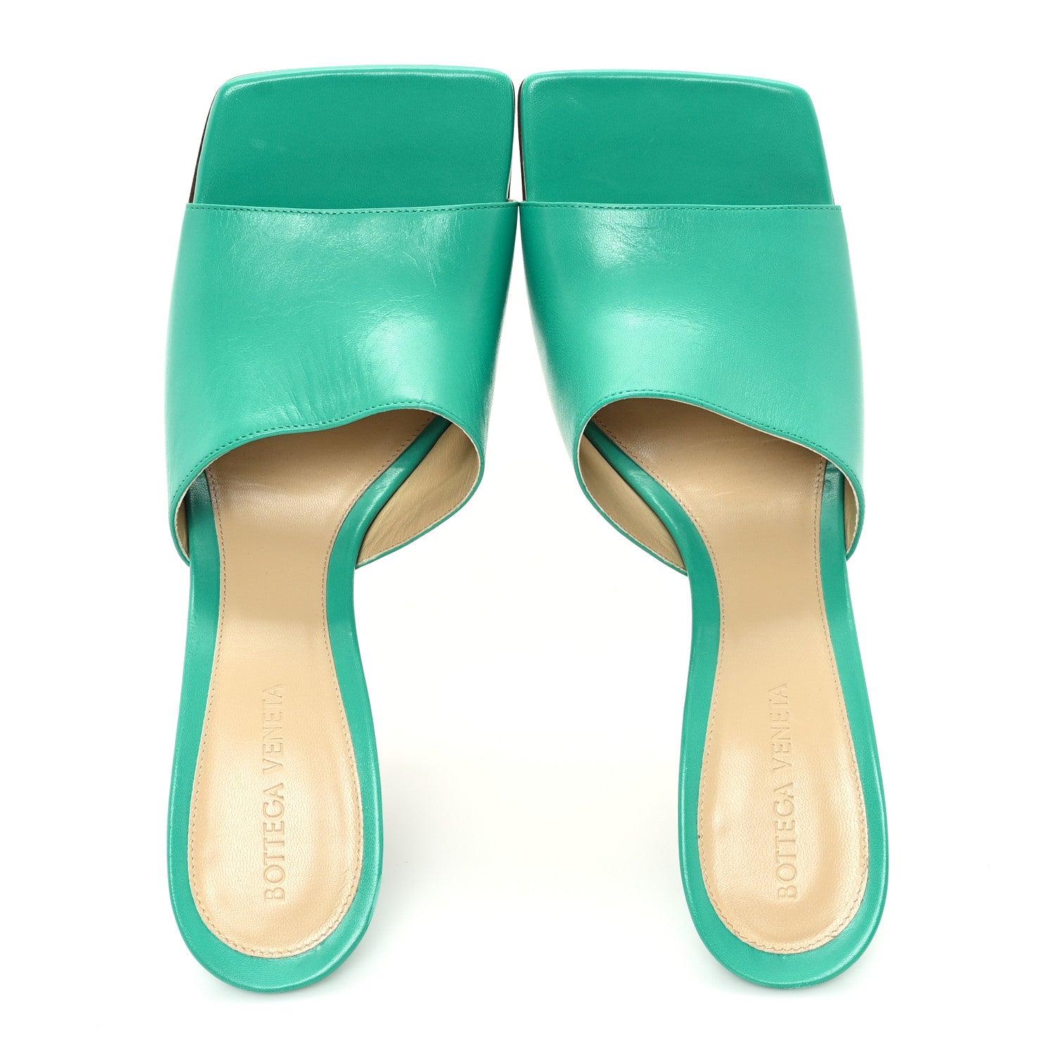 Bottega Veneta Lambskin Stretch Mule Sandals 40 Acid Turquoise 2 of 8