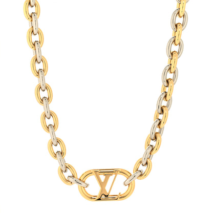Louis Vuitton Metal Everyday LV Chain Necklace Gold Silver 2 of 5