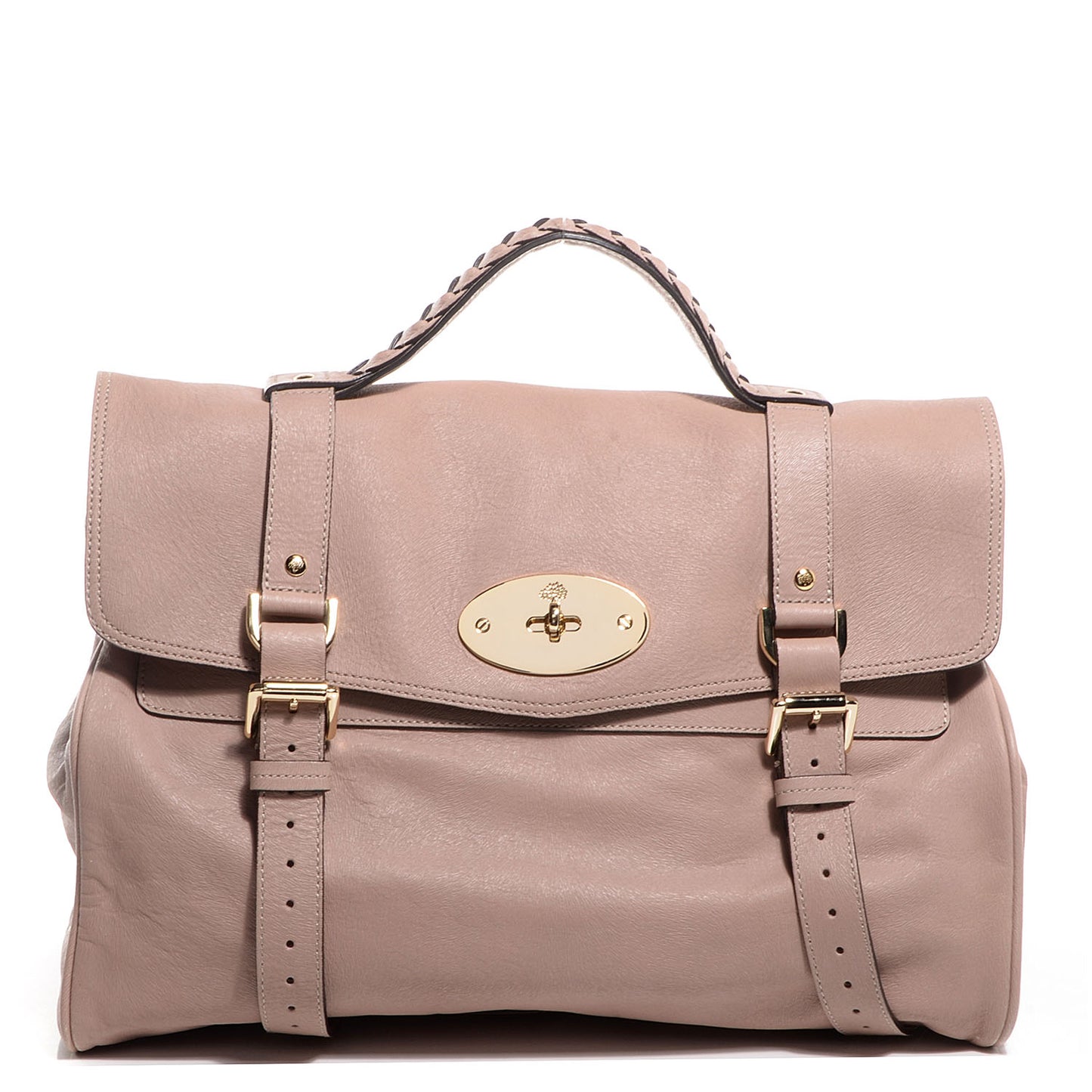 Soft Calf Fur Embossed Leather Oversized Alexa Pinky Mink