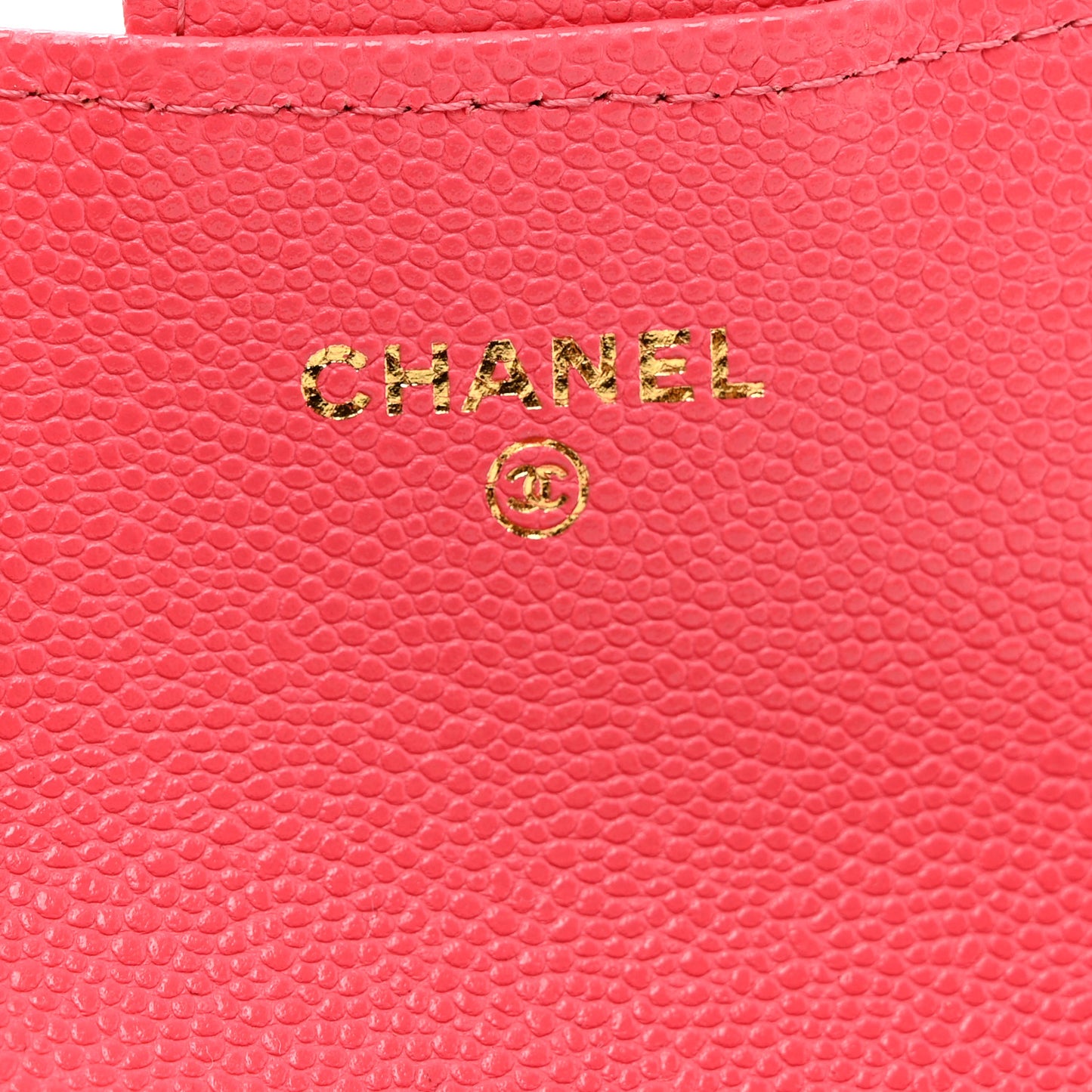 Caviar Quilted Flap Card Holder Wallet Pink
