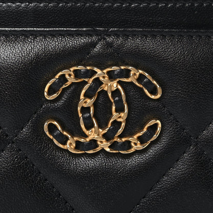 Chanel Lambskin Quilted Chanel 19 Card Holder Black 7 of 8