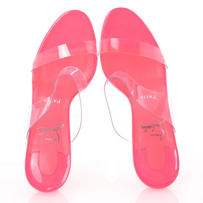 Christian Louboutin Patent PVC Just Nothing 85 Slide Sandals 39 Magnifique 2 of 9