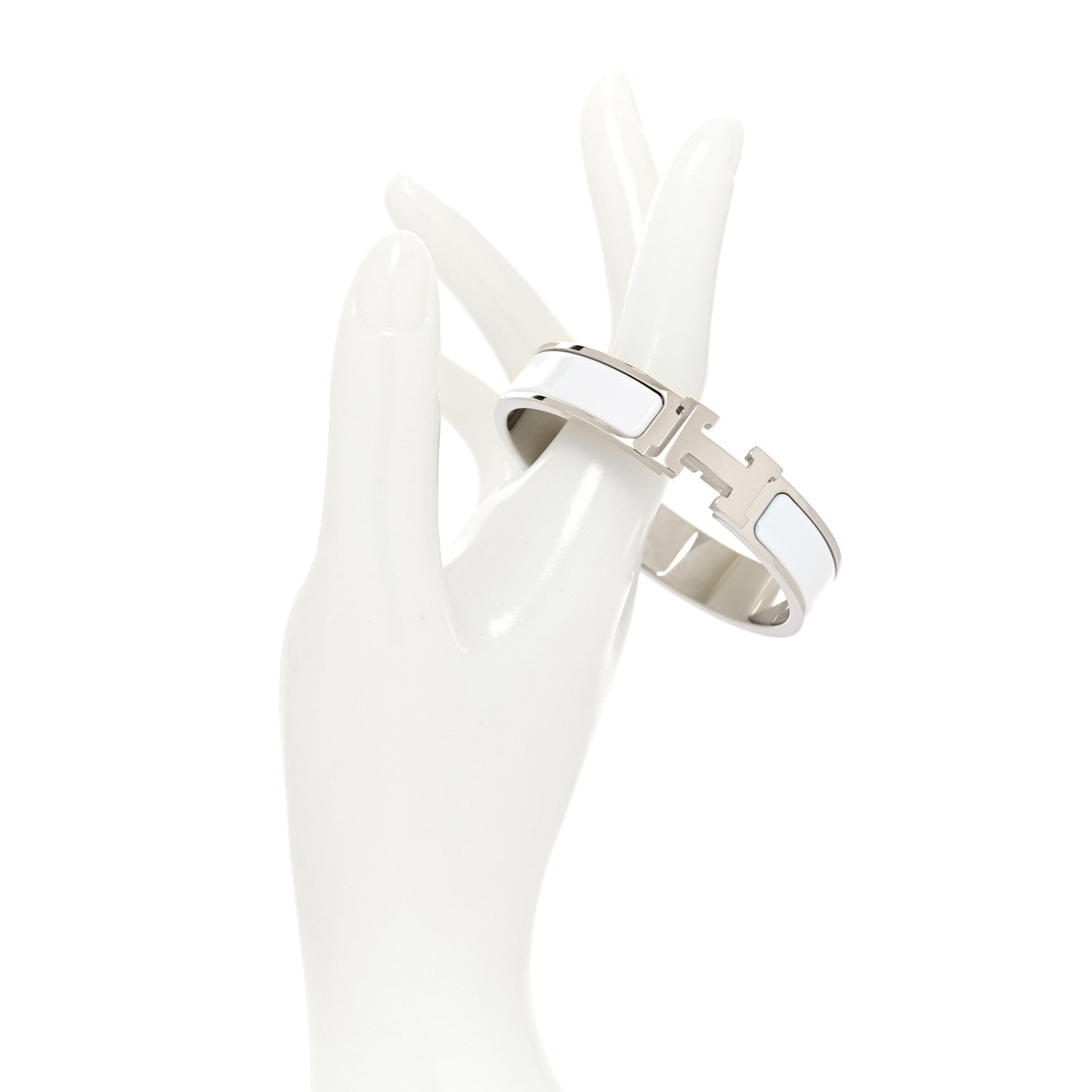 Hermes Enamel Narrow Clic Clac H Bracelet PM White 2 of 5