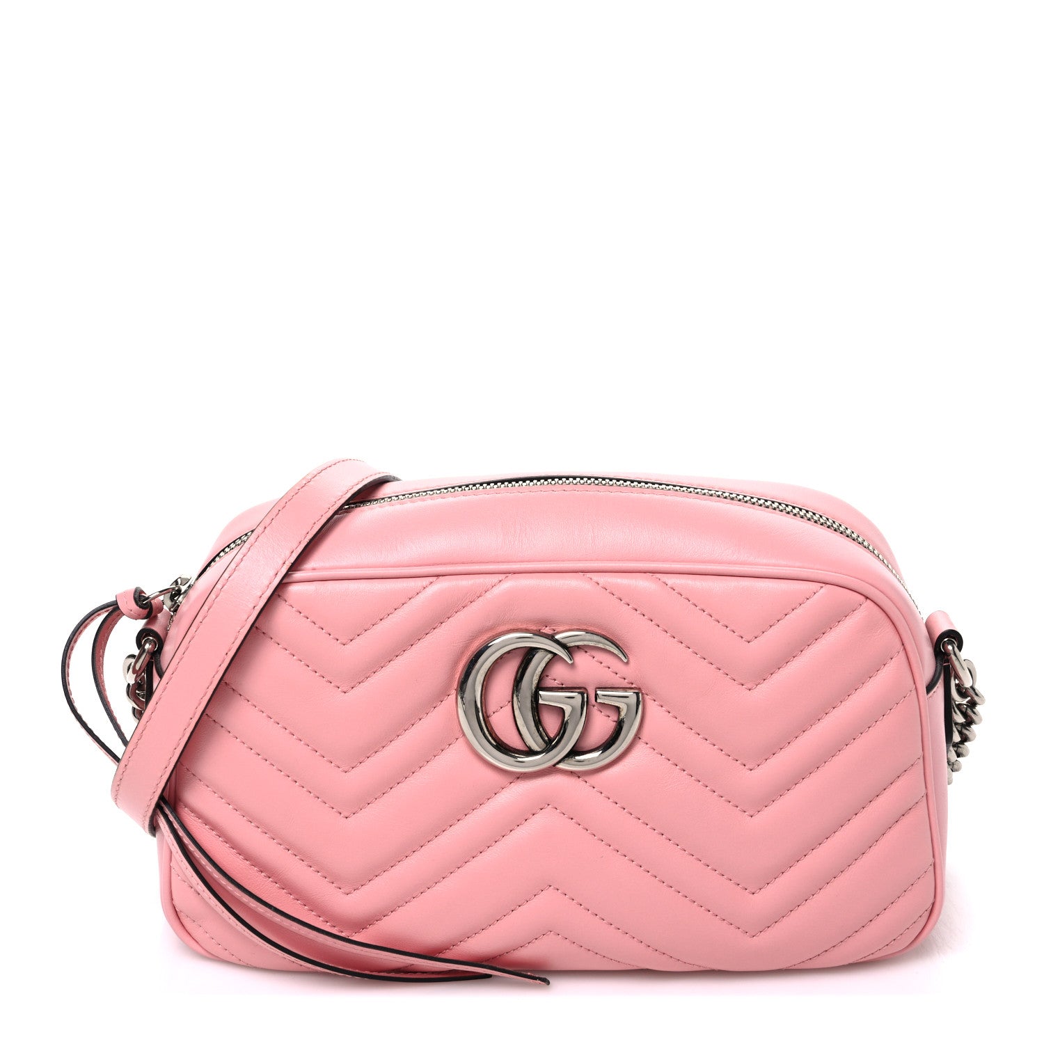 Gucci Calfskin Matelasse Small GG Marmont Chain Shoulder Bag Wild Rose 1 of 11