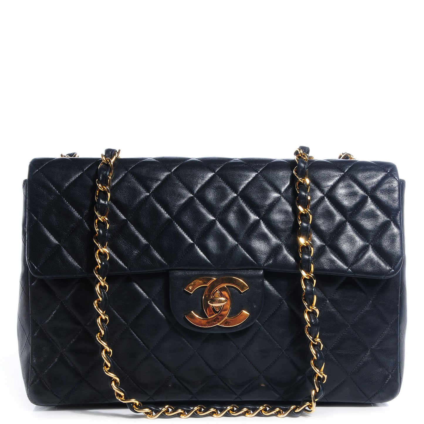 Lambskin XL Jumbo Flap Black