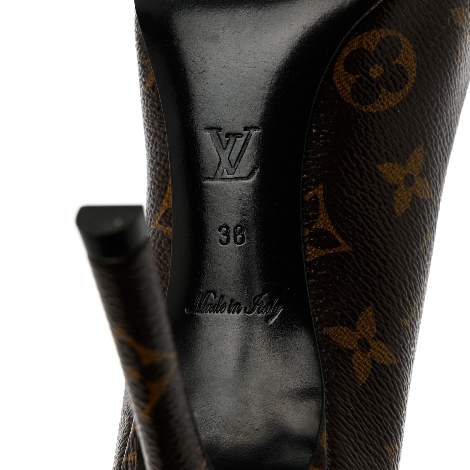 Louis Vuitton Monogram Cherie Pumps 38 Black 8 of 14