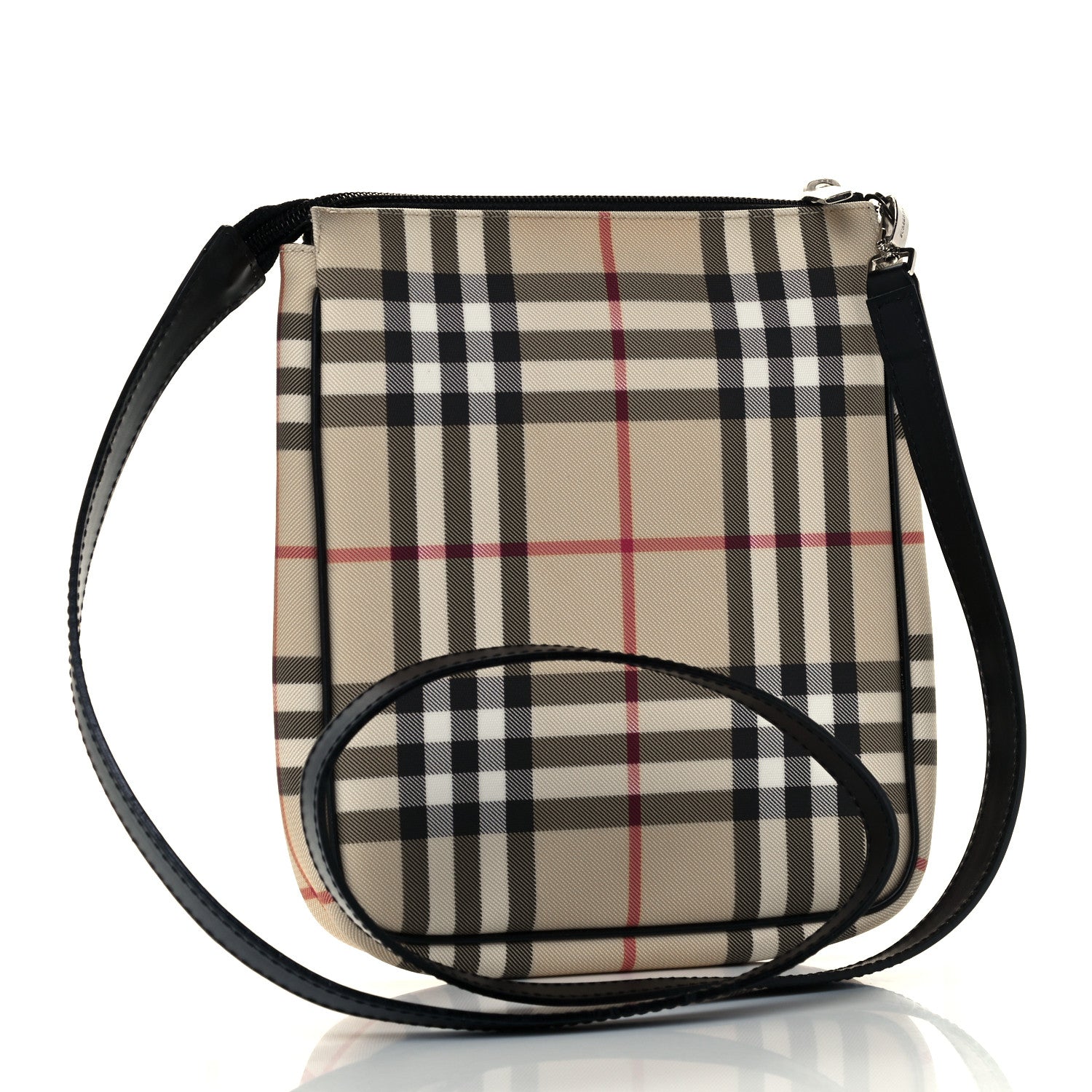 Burberry House Check Flat Crossbody Messenger Bag Black 3 of 13