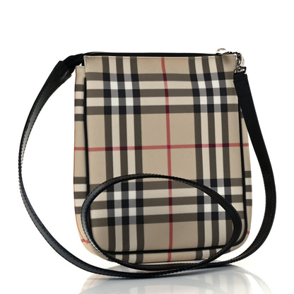 Burberry House Check Flat Crossbody Messenger Bag Black 3 of 13
