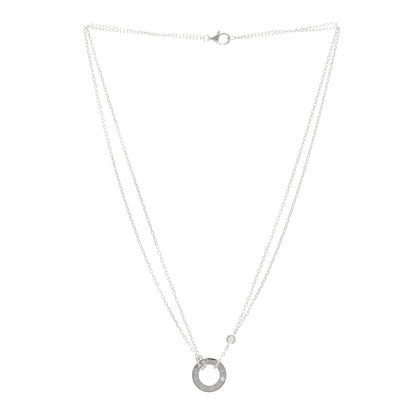 Cartier 18K White Gold 2 Diamond LOVE Necklace 3 of 5