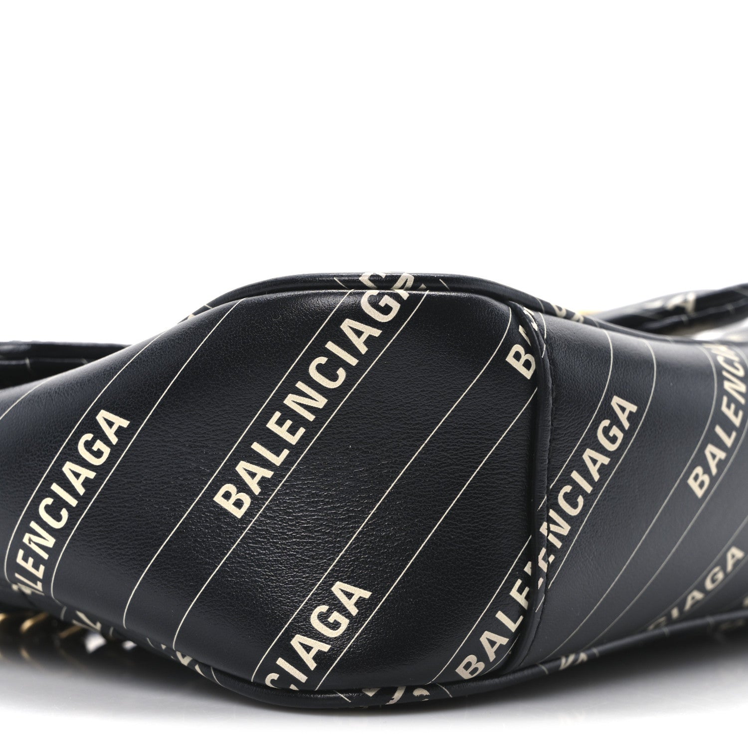 Gucci X BALENCIAGA Calfskin Matelasse Logo Print Small GG Marmont Shoulder Bag Black 9 of 11